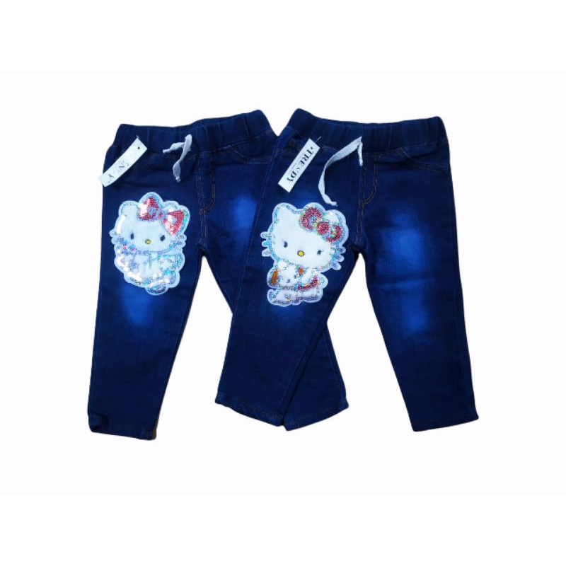 (COD) CELANA JEANS ANAK PEREMPUAN / CELANA ANAK PEREMPUAN MOTIF BULU LUCU 1-6 TAHUN