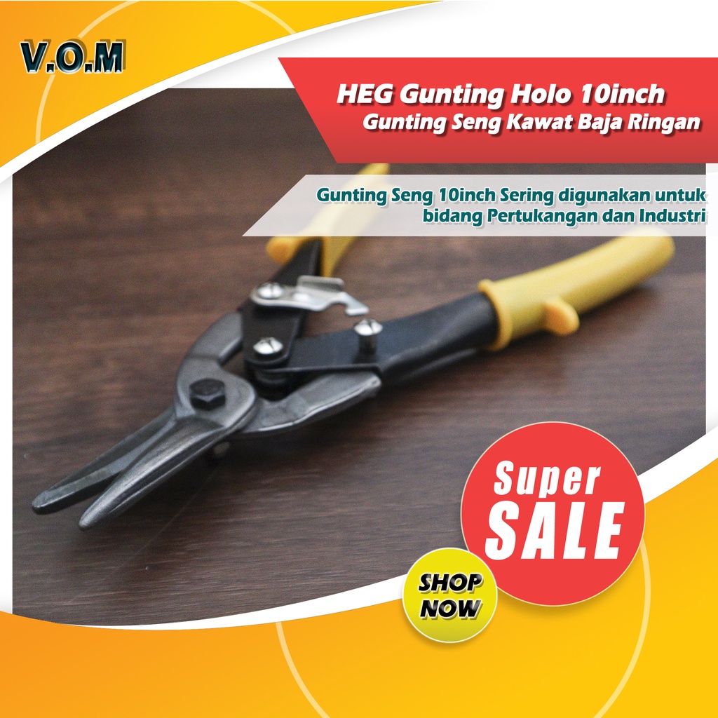 HEG Gunting Holo 10inch - Gunting Seng Kawat Baja Ringan 0698