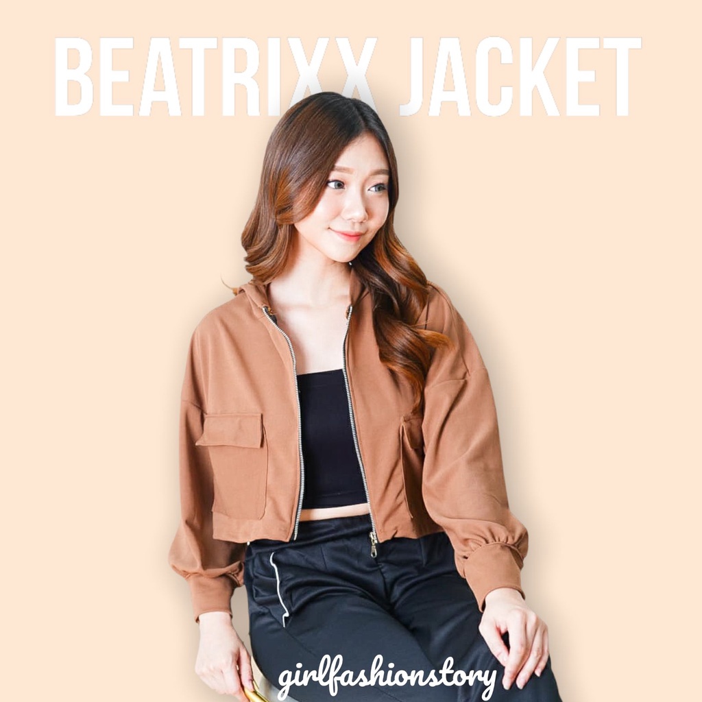 BEFAST - ZFS OOTD Wanita Jaket TEGUH / BEATRIX OVERSIZE CROP JACKET / Jaket Crop / Jaket Resleting / Jaket Polos / Jaket Atasan Remaja Kekinian / Jaket Ala Korean Terbaru 2022