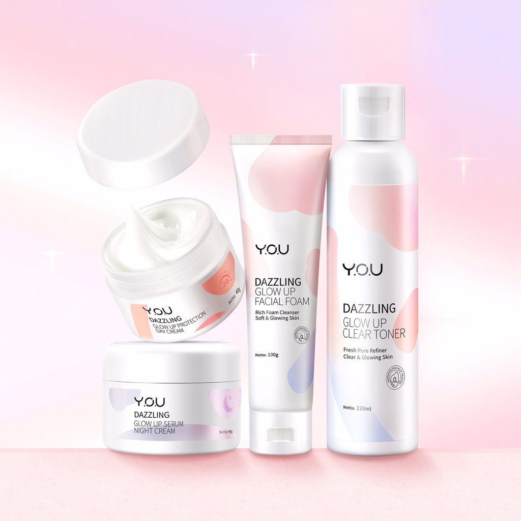 ★ BB ★ Y.O.U Dazzling Glow Up Facial Foam - Toner - Day Cream - Night Cream - Body Cream - Spray - YOU