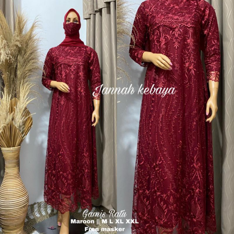 NEW!!! KEBAYA GAMIS RATU//GAMIS KONDANGAN MEWAH //GAMIS PESTA MEWAH//DRES MUSLIM//GAMIS TILLE//GAMIS TERMURAH//DRESS MUSLIM