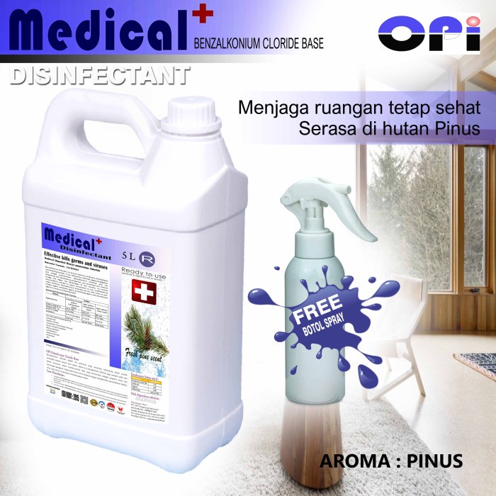 Disinfektan 5 Liter pinus dll Bonus Botol spray Alco dan Non Alco Base Promo berlaku hanya bulan ini saja, ayo buruan sebelum habis periode promo sudah ada izin edar resmi by Oke sabun suplayer