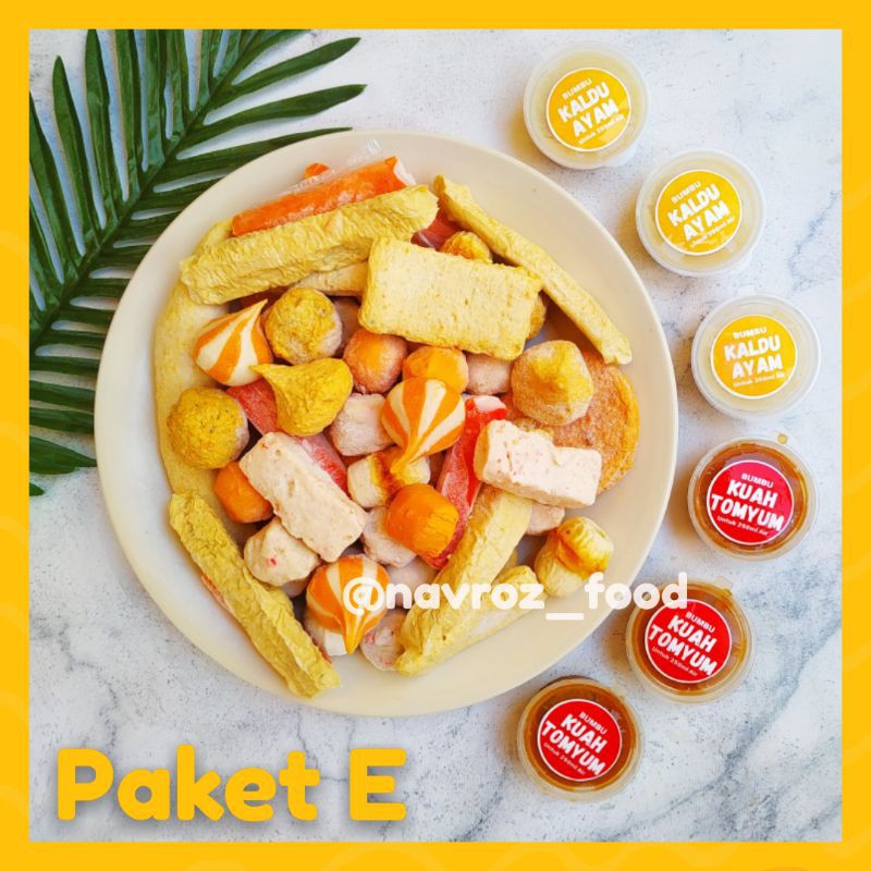 

Paket E (1 kg Suki Mix Cedea + 3 Cup Tomyum + 3 Cup Bumbu Ayam)