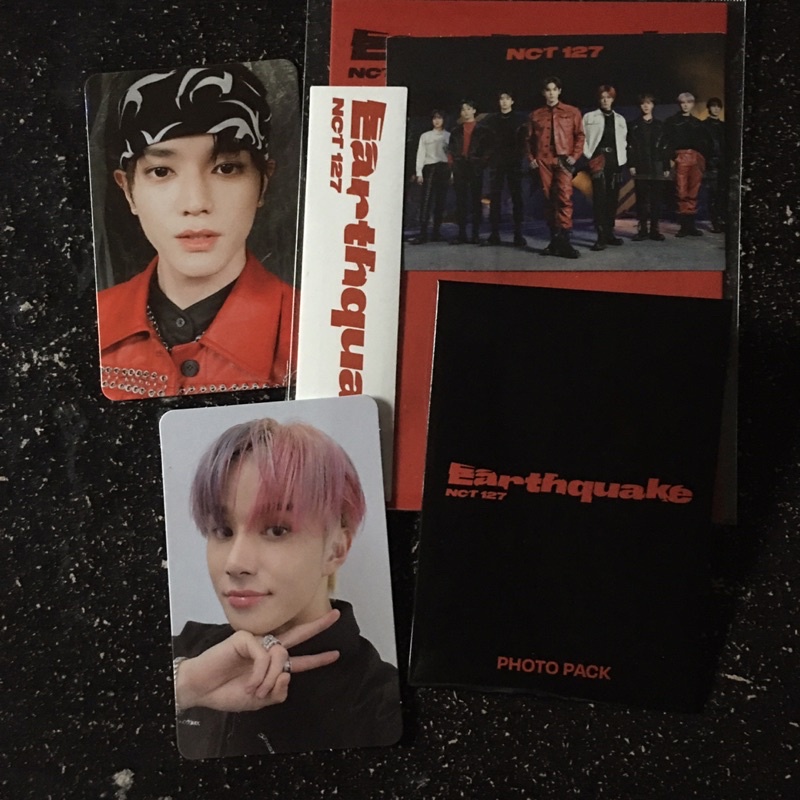 nct 127 luggage earthquake set unsealed photocard taeyong jungwoo official