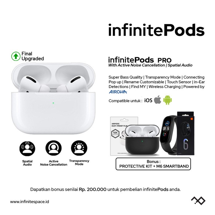 INFINITEPODS PRO W/ ACTIVE NOISE CANCELLATION