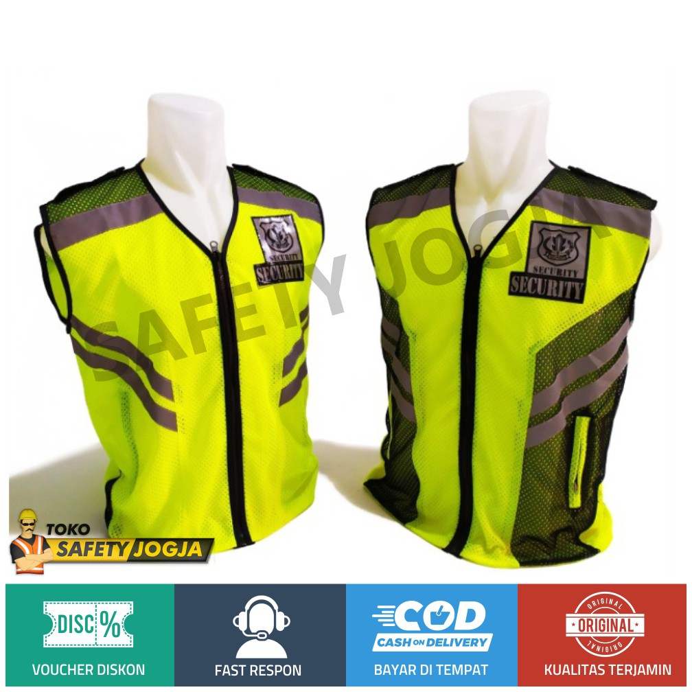 ROMPI SATPAM / VEST SECURITY / SCOTLIGHT HIJAU HITAM