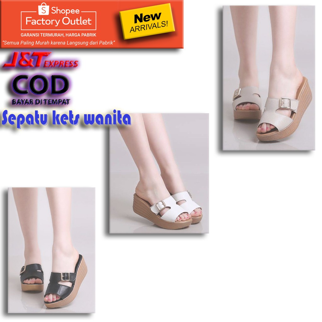 Big Sale - Sandal wanita remaja model 2021 - SANDAL WANITA WEDGES KEKINIAN Terlaris trend