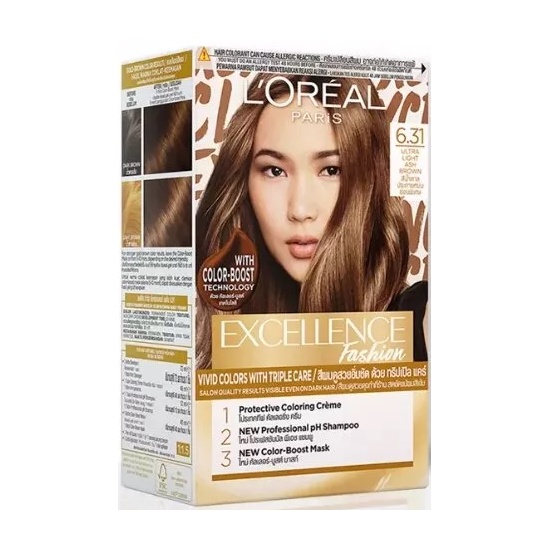 Loreal Excellence Fashion 6.31 Ultra Light Ash Brown Cat Rambut