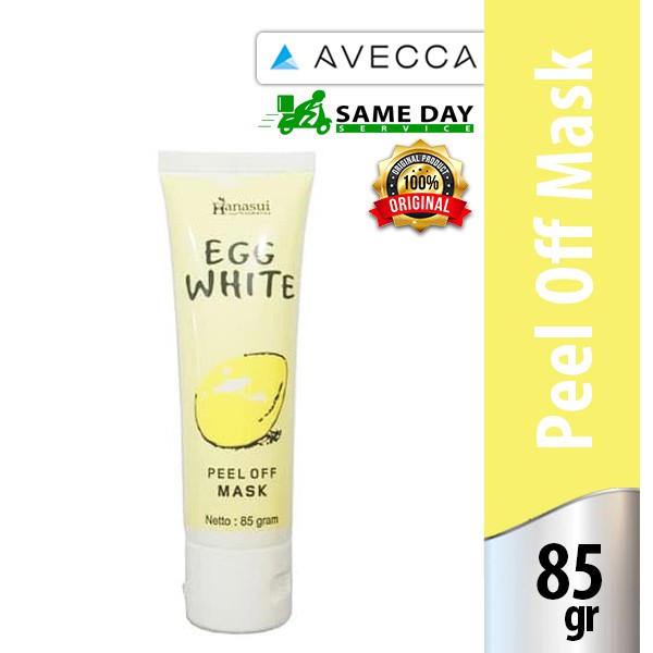 100 Original Hanasui Egg White Peel Off Face Mask 85gr Masker Wajah
