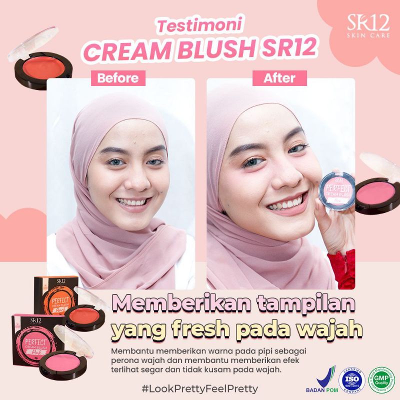 Perfect Cream Blush Peach Pink SR12 Blus On Krim 3 gr