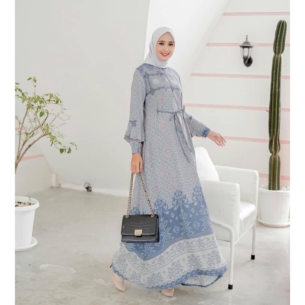 Camelia Dress - Gamis Terbaru Maxmara Lux Ori Premium Dress Wanita Lengan Panjang Maxi Dress Kekinian LD 112 cm