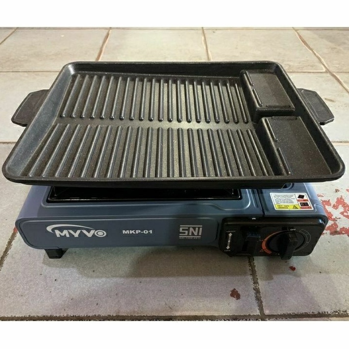 KOMPOR GAS & PANGGANGAN TEFLON BBQ/ 1SET PANGGANGAN KOMPOR PORTABEL