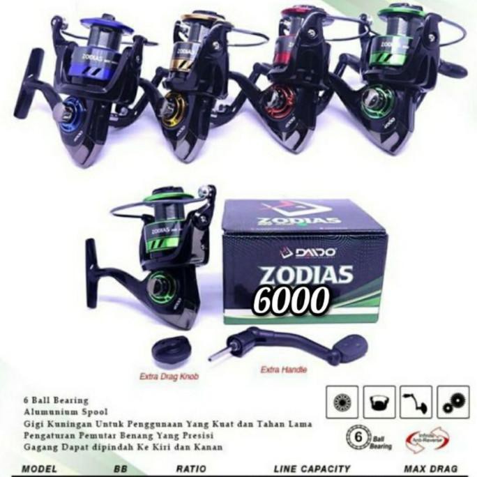 Sale Reel Daido Zodias Spin 1000/3000/6000 - 3000 Bagus