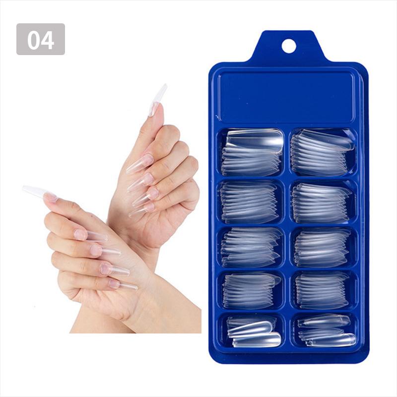 Set Kuku Palsu Akrilik Full Cover Ballerina Matte Fake Tips Manicure Extension DIY Art