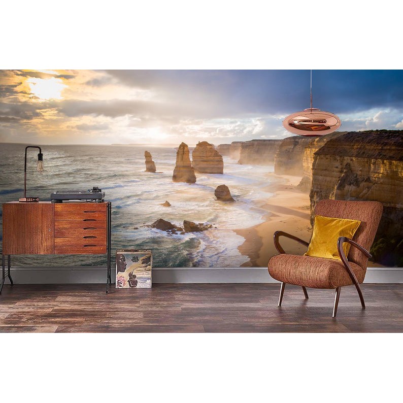 3D WALLPAPER CUSTOM WALLBANNER DINDING Pantai, Berombak, Wallpaper Pemandangan