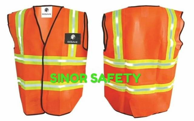 Rompi Safety Kombinasi Polyester HIJAU dan ORANGE Double Scotlite Polyester Safety Vest Rompi