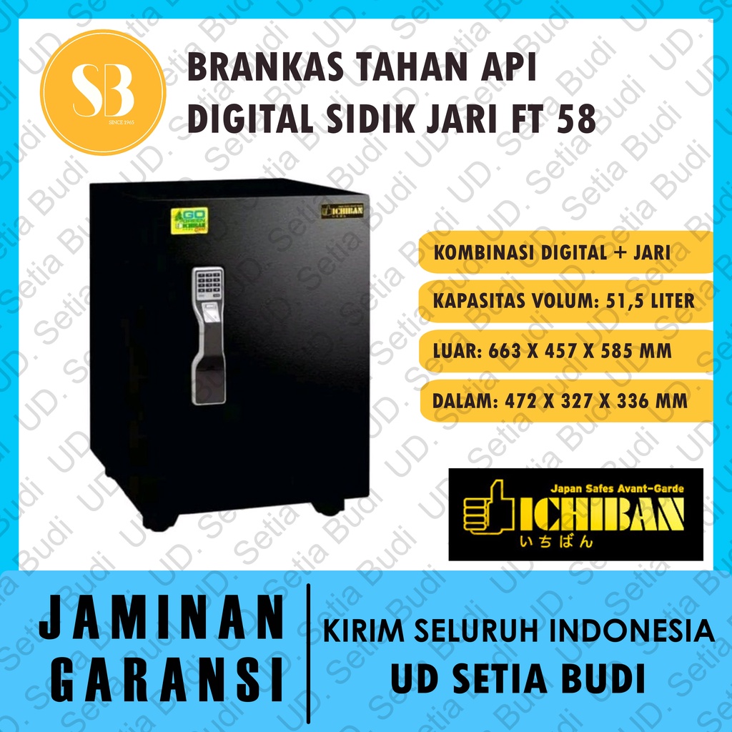 Brankas Ichiban Tahan Api Digital Sidik Jari FT-58