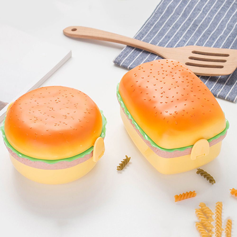 Chookey Set Kotak Makan Siang Bento / Hamburger / Burger / Garpu Dua Tingkat Untuk Anak Sekolah