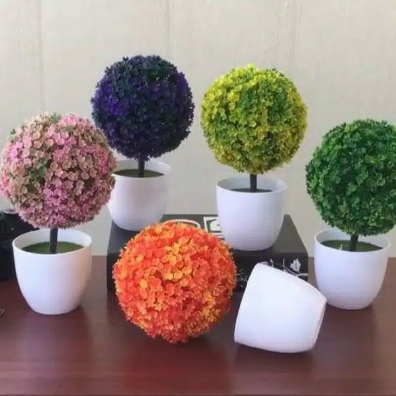 Tanaman Hias Plastik Gantung Mini Dinding Kamar Besar Pot Vas Bunga Bulat Bonsai Unik Import Murah