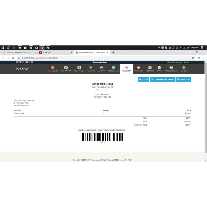 Aplikasi SOFTWARE KASIR Berbasis Web Php My SQL Point Of Sales