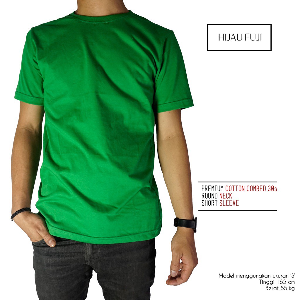 Naga Clothing Baju  Kaos  Polos  Hijau Fuji 1000 Cotton 