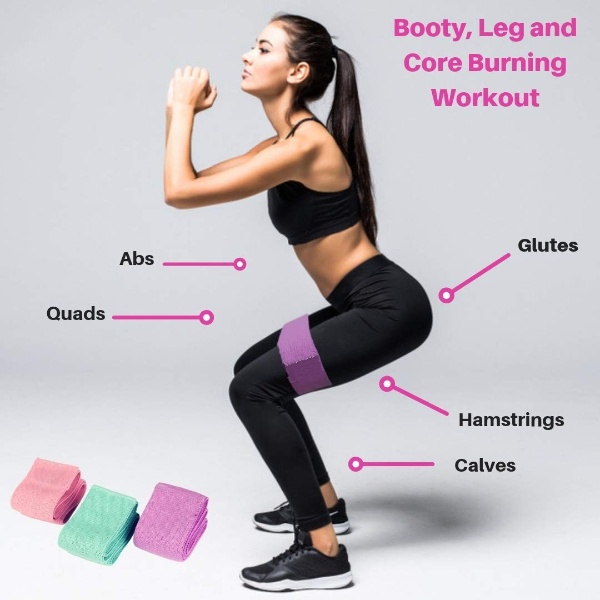 PROMO!Alat fitnes Resistance Bands Set Alat olahraga Non Slip Booty Bands