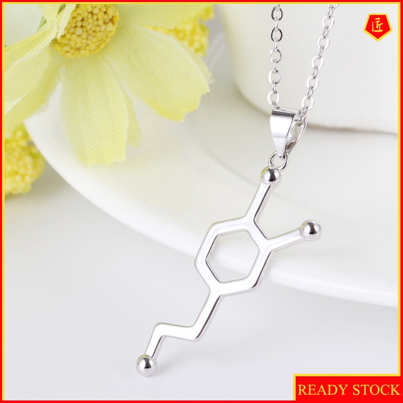 [Ready Stock]925 SilverChemical Formula Creative Personality Necklace