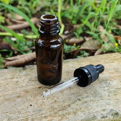 Botol pipet 20ml Kaca Coklat TEBAL Ring SEGEL