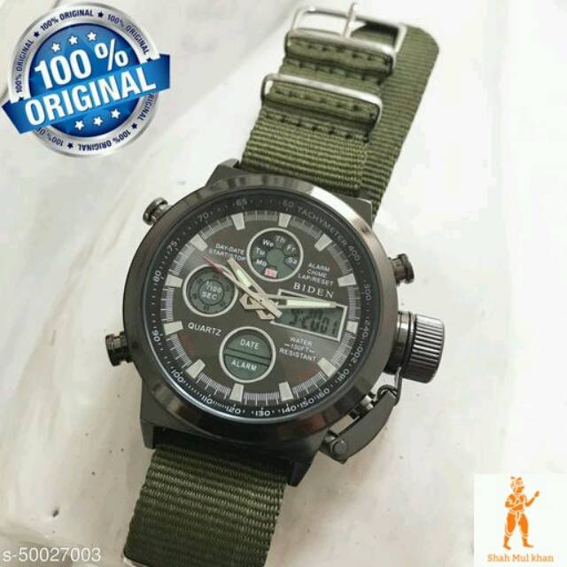 JAM TANGAN  PRIA ORIGINAL QUARTZ ANALOG DIGITAL BIDEN Expduse-BD15-COKELAT