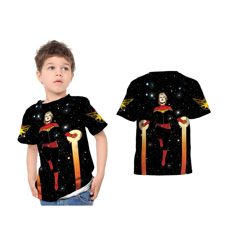 Kaos Pendek Anak Design CAPTAIN MARVEL 3D FullPrint Art 4