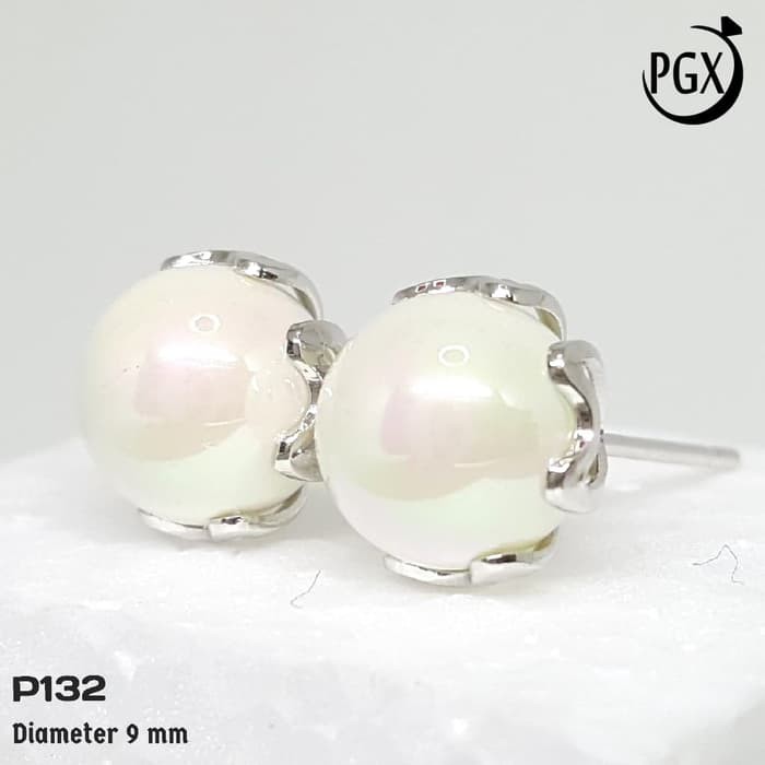 LMX P132 Anting Tusuk Giwang Mutiara Perhiasan Imitasi Xuping Lapis Emas