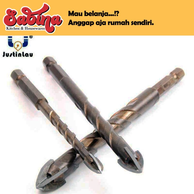 Mata Bor Keramik Kaca Tungsten Justinlau Carbide Cross Hex Tile Drill