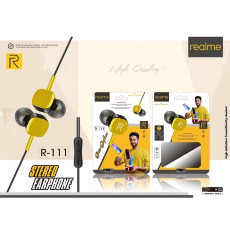 Handsfree Headset Realme Earphone R-111 Handset Handsfree Realme R-111