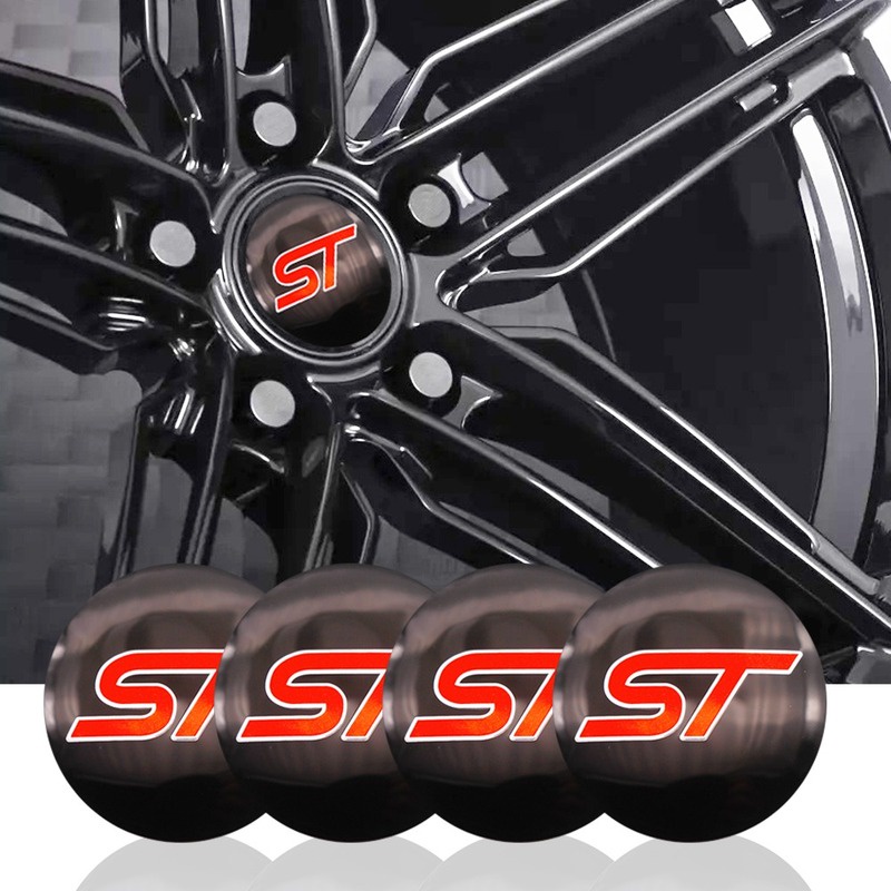 4pcs Stiker Cover Hub Tengah Roda Mobil Logo Ford ST 56mm Untuk Fiesta Ecosport 2009-2015 Focus