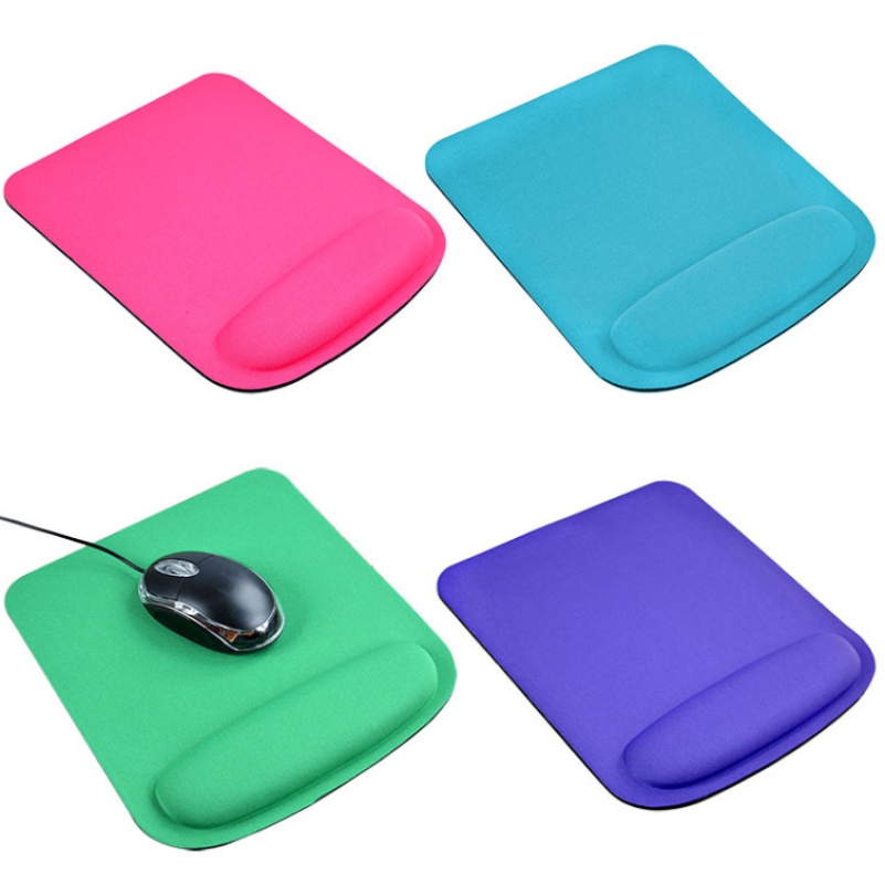 Mouse Pad Gaming Bahan Memory Foam Warna Polos Dengan Bantalan Pergelangan Tangan Untuk Anak