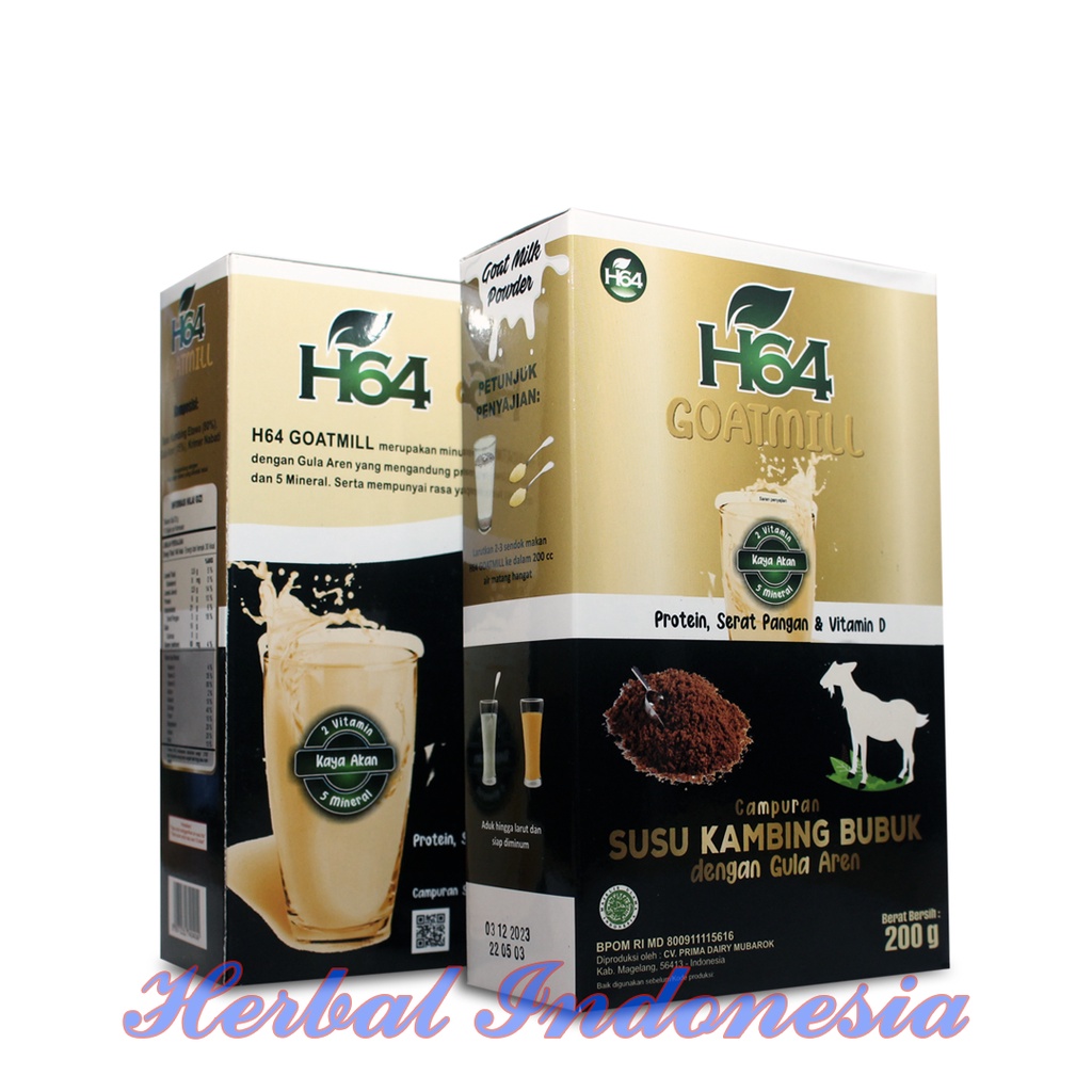 Susu Kambing Bubuk Etawa GOATMILK H64 dengan Gula Aren Isi 200 gr