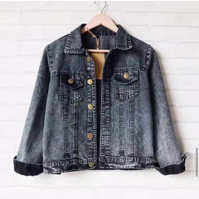 (1KG MUAT 3PC)JAKET JEANS SNOW HITAM /JAKET JEANS BARU REAL PRODUK ORIGINAL BEST SELLER BR