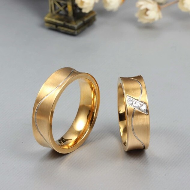 Cincin Couple / Tunangan / Nikah / Pasangan / Titanium C007