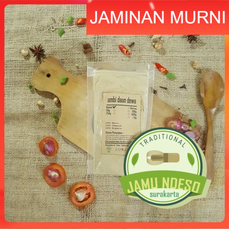 

UMBI DAUN DEWA BUBUK 100 GRAM - Gynura Divaricata - MURNI - JSR - REMPAH