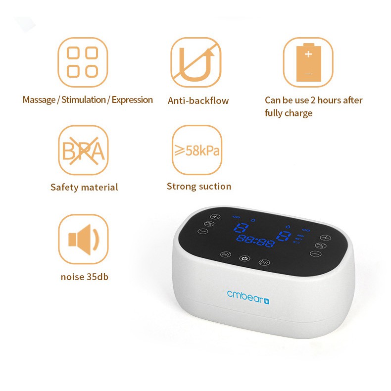 [ Two Motors ] Cmbear Pompa ASI Elektrik Ganda /Double Electric Breast Pump Rechargeable