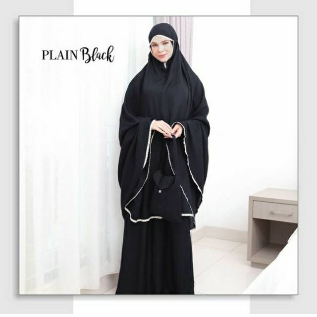 Mukena Polos Jumbo Hitam