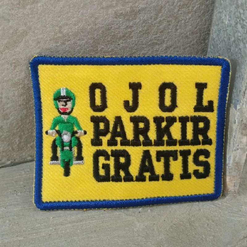 Bordir OJOL Shopee Food Ojek Online Gojek Gosend KBGG Emblem Rompi Komunitas Jaket Jeans Denim Kemej