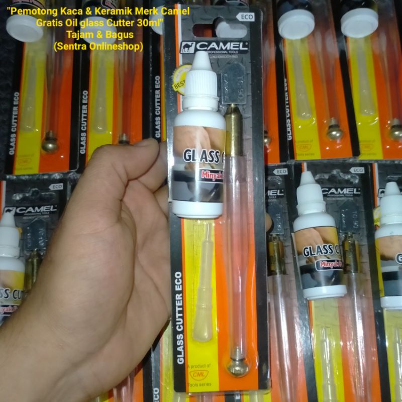 Pemotong Kaca Pisau Merk Camel (Gratis Oil Glass Cutter) untuk Keramik Tajam & Bagus