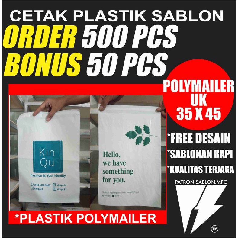 sablon plastik polymailer 35x45 isi 100pcs