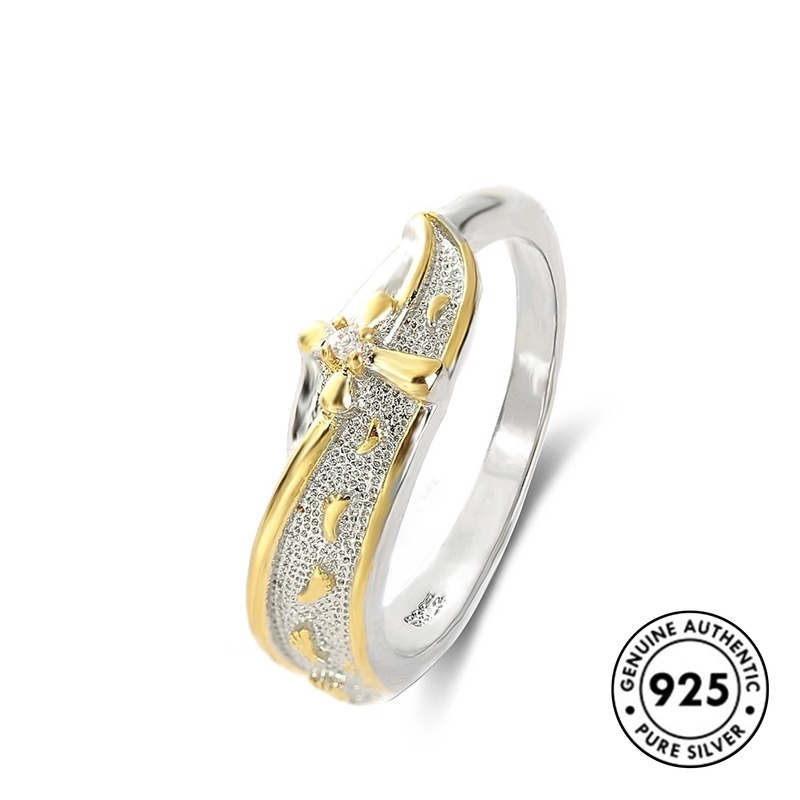 Cincin Lapis Silver 925 Motif Jejak Kaki Untuk Wanita
