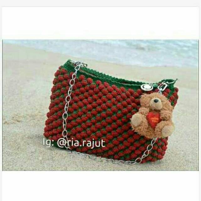 Tas rajut Strawberry