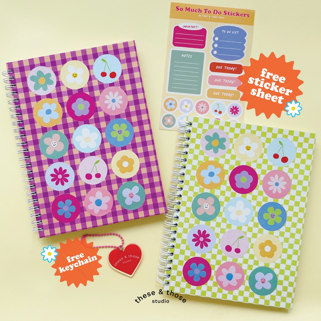 

THESETHOSE - Flower Power A5 Notebook - buku tulis polos