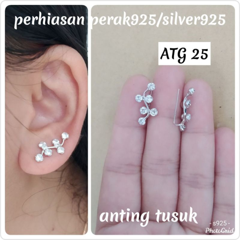 ANTING TUSUK ATG25 PUTIH PERAK 925 #EA