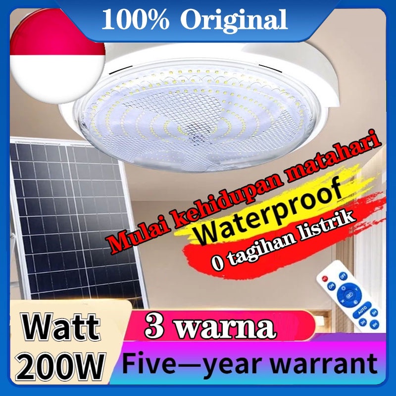 ANBOLT Lampu Tenaga Surya Solar Ceiling 50W-200W LED lampu tenaga matahari Bedroom Corridor Waterproof Light Three Color Remote Control