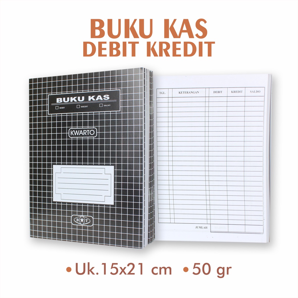 Jual Buku Kas Debit Kredit Saldo Hvs Ukuran Kwarto Cover Hitam